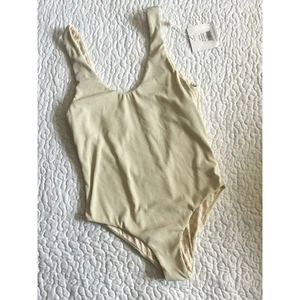 NWT Mai Deluxe Sz XS Bonita Bodysuit Ribbed Off White / Cream - Picture 1 of 4