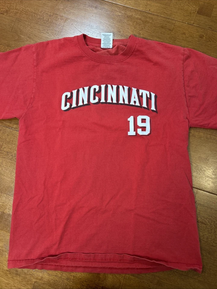 Camiseta Cincinnati Reds Masculina Tamanho Médio Joey Votto Vermelha #19 MLB - Imagem 1 de 4