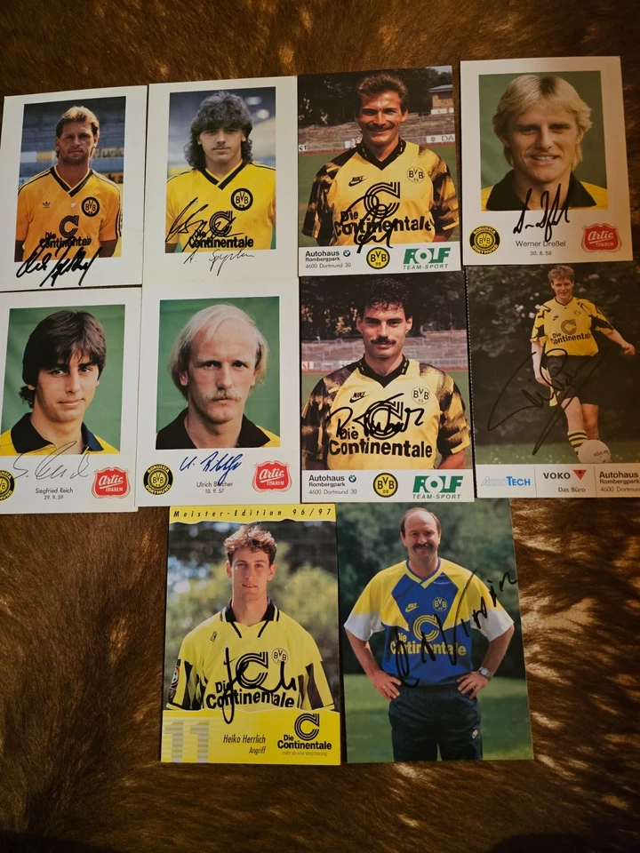Konvolut: 10 signierte AK Borussia Dortmund - Handsigniert, Original - Bild 1 von 1