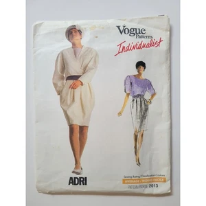 80s Individualist Sewing Pattern B34 to B38 Jacket Skirt Blouse ADRI Vogue 2013 - Picture 1 of 7