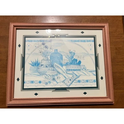 Framed & Matted Southwestern Still Life Print Desert Decor Wall Art 20" x 16" - Image 1 of 3