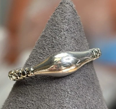 Anillo Michael Dawkins Plata Esterlina Cúpula Guijarro Banda Apilable 925 Talla 7.75 Foto 1 de 4