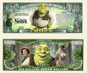 ✅ Pack Of 100 Shrek Animation 1 Million Dollar Bills Collectible Novelty Money ✅ - Picture 1 of 6