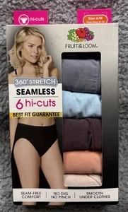 Fruit of the Loom Intimo Donna Medium Confezione da 6 Tagli Hi-Cuts Senza Cuciture Elasticizzato Comfor - Foto 1 di 3