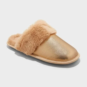 Women's Rae Metallic Scuff Slippers Beige SIZE M (7-8) New - Picture 1 of 6