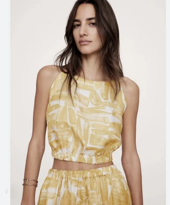 Camiseta sin mangas corta Banana Republic de lino viscosa talla M nueva con etiquetas RT$80 Foto 1 de 4