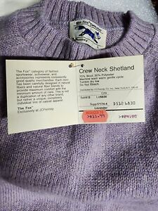 Vintage 70s JCPenney The Fox Sweater 70% Wool Blend Knit Crew Neck Shetland NWT 