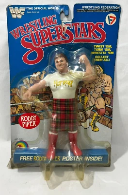 ROWDY RODDY PIPER WWF LJN Wrestling Superstars Vintage MOC Figure VARIANT card - Imagen 1 de 4