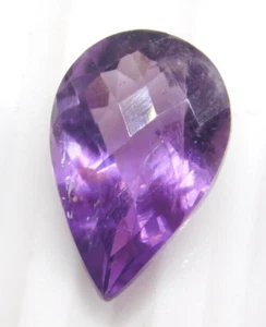 Zertifiziert 2,40 Karat AAA + natürlicher makelloser Amethyst Birnenschnitt loser Edelstein 10 x 7,2 mm - Bild 1 von 5