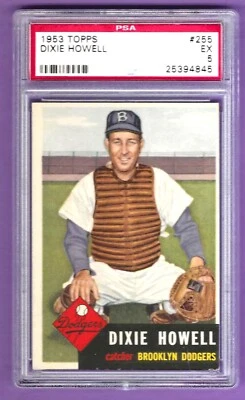1953 Topps - #255  Dixie Howell - Brooklyn Dodgers - PSA   EX  5 - Image 1 of 2