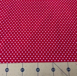 Vintage Red Polka Dot 20” X 54” Estate Fabric Priced To Sell Fast #E1162 - Picture 1 of 1