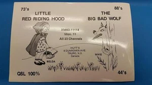 CB RADIO QSL Trading Card - LITTLE RED RIDING HOOD & BIG BAD WOLF - HUTT'S TRURO - Picture 1 of 1