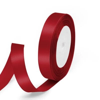 Cinta de satén de 5/8" x 25 yardas cinta de seda escarlata ideal para envolver regalos flor... Foto 1 de 4