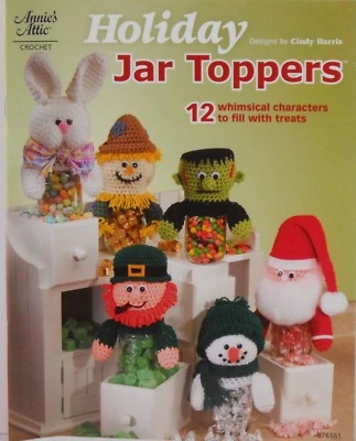 Crochet Pattern Holiday Jar Toppers 12 Cute Designs - Image 1 of 2