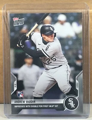 2021 TOPPS NOW #42 ANDREW VAUGHN WHITE SOX ROOKIE 1st MLB Hit Print Run 1740 - Image 1 of 2