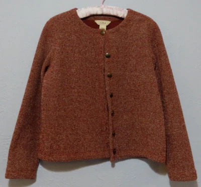 LL Bean Women's XS Regular Burgundy Cardigan Sweater Poly/Cotton - Image 1 of 4