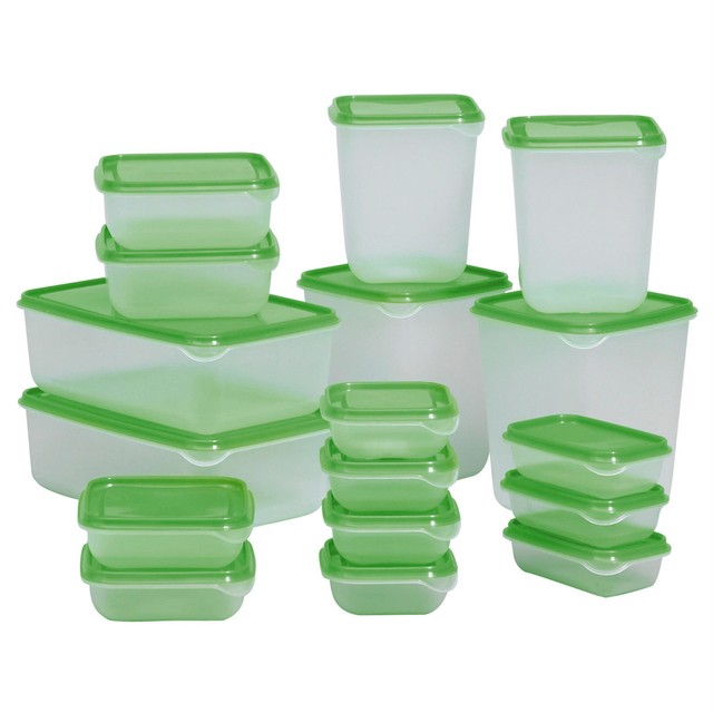 HAVSTOBIS Food container with lid, set of 5, clear/multicolor - IKEA