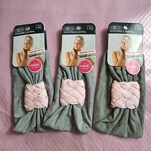3-PK Scunci Braided Lux Headwrap Gray Super Soft Work Out Chill Out Active - Picture 1 of 1