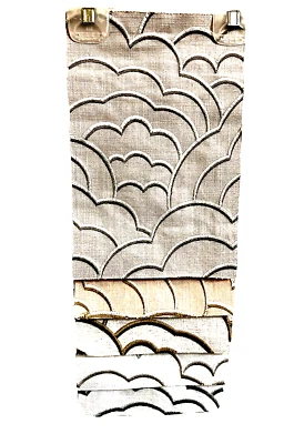 Camengo  Embroidered Designer Fabric Swatch Sample Textured Multicolor Set of  5 - Image 1 of 4