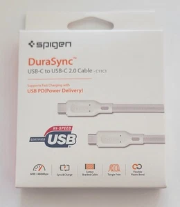 Spigen DuraSync 60W USB C to USB C Fast Charging Cable Power Delivery 4.9 ft - Picture 1 of 4
