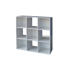 Library Cube 9 White Color CMS 91x29,5x91h Mobile Day Furniture Office