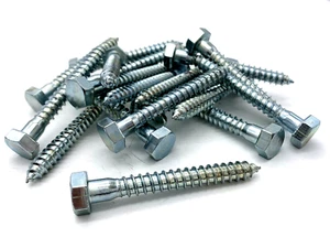 M8 COACH SCREWS 8mm x 65mm BZP 5/16 x 2.1/5" HEX HEAD LAG BOLTS FOR WOOD SCREW - Picture 1 of 8