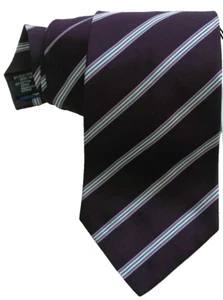 PAUL SMITH Silk Tie | Purple with Diagonal stripes | MAINLINE | 8cm Width - Picture 1 of 2