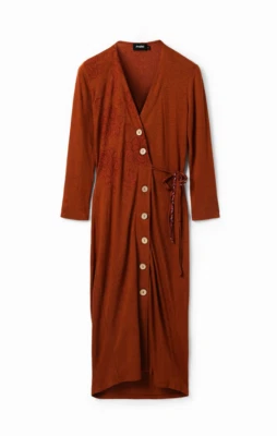 Vestido para mujer Desigual talla S vestido floral con cinturón 21SWVKBH PRECIO DE VENTA SUGERIDO POR EL FABRICANTE: 119,95 euros Foto 1 de 4