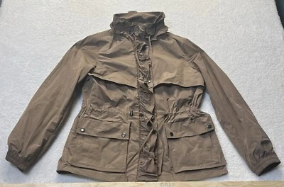 Chaqueta impermeable cortavientos Banana Republic marrón con volantes cintura ceñida Gorpcore Foto 1 de 4