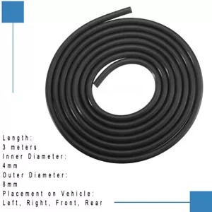 Silicone hose for high temp vacuum engine bay dress up Black 4mm 3 meters - Foto 1 di 6