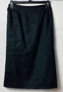 Gonna di lino Plaza South Petite taglia 6P foderata nera - Foto 1 di 3