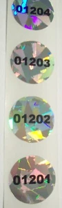 5000 Tamper Evident CI Numbered .75" Sq Product Protection Hologram Stickers - Picture 1 of 4