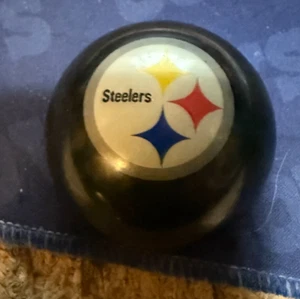 PITTSBURGH STEELERS----HALF CUE BALL PAPERWEIGHT--2 1/2" - Picture 1 of 2