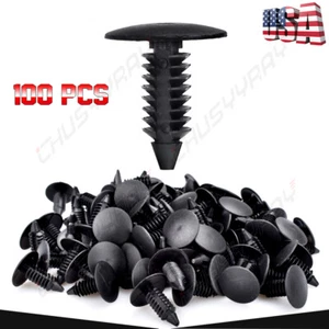 100 Auto Fastener Fit 1/4" Hole X-Mas Tree Push Type Clip Bumper Fender Retainer - Bild 1 von 13