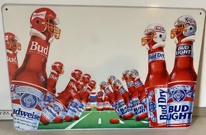 Budweiser Bud Bowl Metal Sign - Super Bowl - Philadelphia Eagles - Retro Vintage - Picture 1 of 5