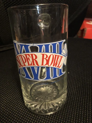 1984 Super Bowl XVIII Glass Mug Beer Stein LOS ANGELES RAIDERS Champions 12 OZ Cover