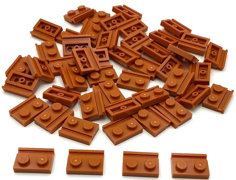 Lego 50 Nuevas Placas Naranja Oscuro Modificadas 1 x 2 con Rieles de Puerta Piezas Foto 1 de 1