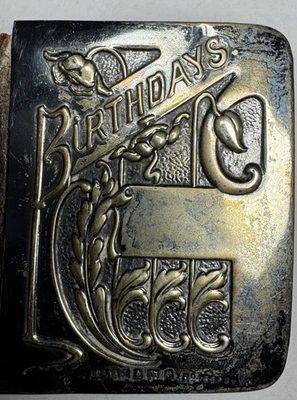 SILVER COVER: “THE ROYAL BIJOU BIRTHDAY BOOK”.  Miniature Book 2” X 2 1/2”.  - Image 1 of 4