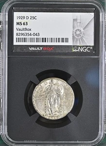 1929-D Standing Liberty Quarter NGC MS63 NGC Vaultbox Black Holder - Picture 1 of 4