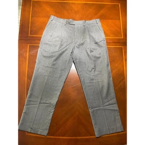 Chaps Mens Dress Pants 38W x 30L All Wool Gray Light Interior Staining Last Pic - Picture 1 of 9