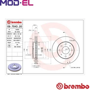 2x BRAKE DISC 09.7043.20 FOR MITSUBISHI SPACE/WAGON/RUNNER/MPV SANTAMO KIA - Picture 1 of 7