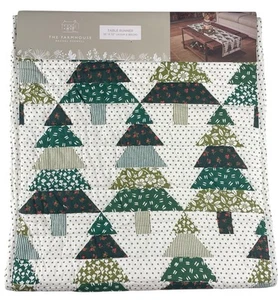 The Farmhouse Rachel Ashwell Corredor de Mesa Acolchado Navidad Pinos 16" X 72" - Imagen 1 de 7