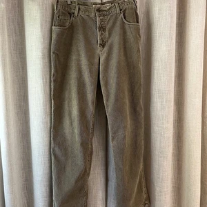 Abercrombie & Fitch Wale Corduroy Tan Button Fly Baggy Fit Pants Mens 36x34 Y2K - Picture 1 of 13
