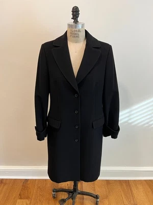 Gabardina Brooks Brothers 346 negra mezcla lana-cachemira, para mujer talla 10 Foto 1 de 4