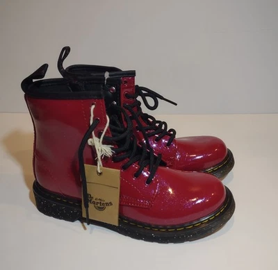 Dr. Martens 1460 J Rojo Brillo Cósmico Niñas Botines Juniors Talla 5 Nuevo con Etiquetas Doc's Foto 1 de 4