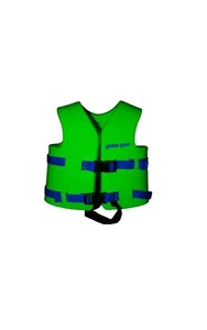 Chaleco de vinilo para niños Texas Recreation 1021042 aprobado por USCG - verde feroz - Imagen 1 de 1
