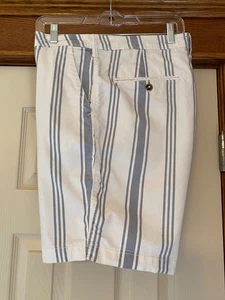 Pantalones Cortos Para Hombre American Eagle Elegantes Rayas Blancas y Azules Talla 34 Ajustados - Imagen 1 de 7