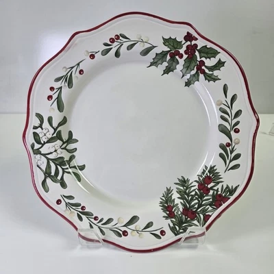 BETTER HOMES & GARDENS Better Homes and Gardens Winter Forest Dinner Plate 11" ~ imperfect