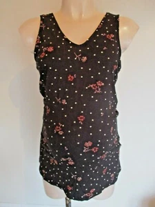 NEW LOOK MATERNITY BLACK SPOT FLORAL VEST TOP SIZE 8 NEW - Picture 1 of 2