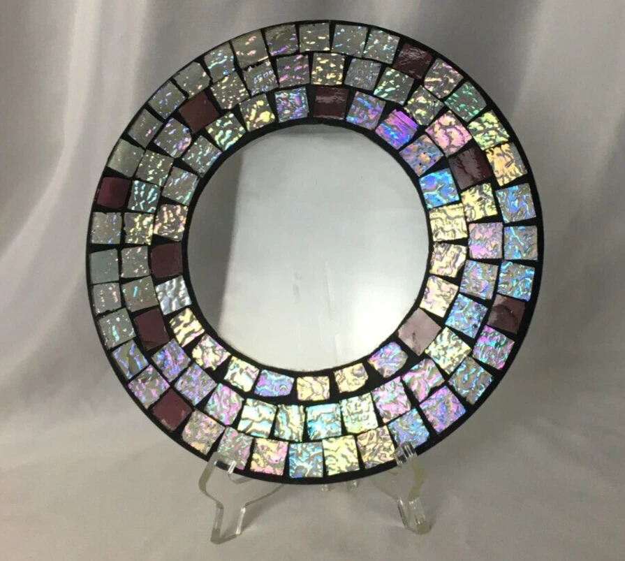 Lindo suporte de vela redondo para plantas em mosaico arranjos florais 8,5" - Imagem 1 de 4